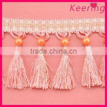 Hot Fashion Pink beads tassel trim WTP-1290