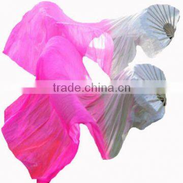 1.8M Hand Made Belly Dance Dancing Artificial Silk Bamboo Long Fans Veils