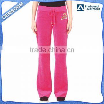 custom sport clothing women wholesale velvet track pants design