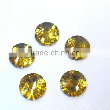 Sew on Crystal Flat Back Rhinestone Glass Pendant With Holes for Jewelry Making photo-2