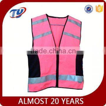 ansi pink reflective safety vest horse riding with zipper