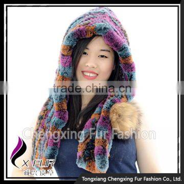 CX-C-242F 2016 New Women Warm Rex Rabbit Fur Knitting Hat photo-5