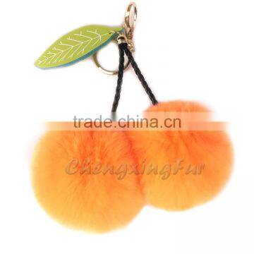 CX-R-56 Wholesale Best Quality Rabbit Fur Strap Chain Keychain Charm For Bag photo-3