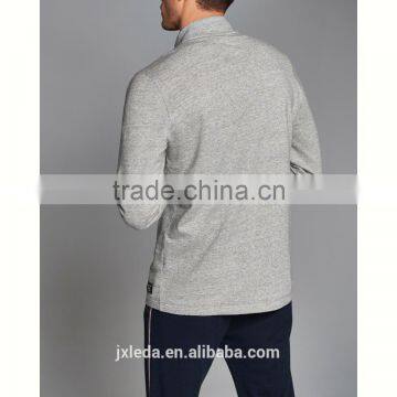 Fashion 100% Cotton Cheap Custom Printed T-shirt Long Sleeve Men Plain t Shirt Tall Tee With a Quarter Zipper Front Neckline photo-2