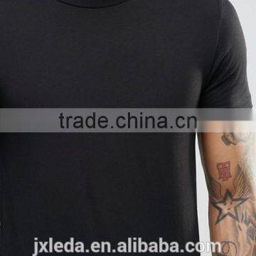 2016 Longline Short Sleeves Plain Crewneck Slim Fit Muscle t Shirt Wholesale photo-3