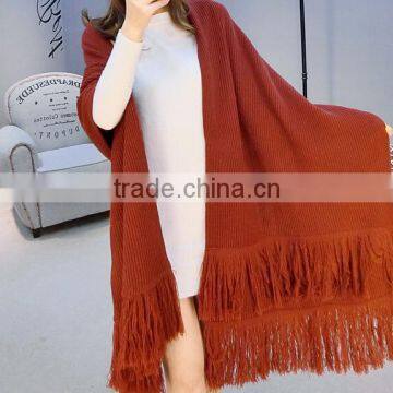 fashion handmade winter knitting pattern ladies fringed scarf