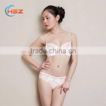 HSZ-28805 Girls Underwear Comfortable 3/4 Bra Cup New Design 2017 Sexy Model Bra Free Samples Latest Fashion Panty Lingerie
