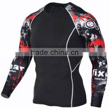 High Quality Fitness Mens Gym Sports Muscle Bodybuilding Skin Tight T-shirt photo-4