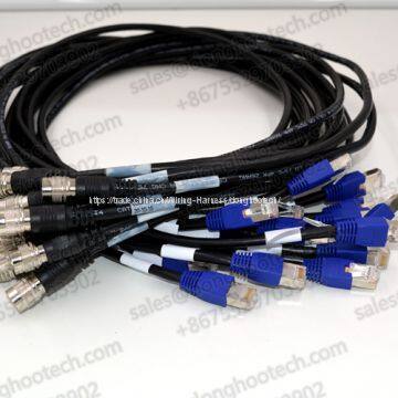 Customized Ethernet RJ45 To Circular 12pin Power/Trigger/Strobe /data cable for GigE vision cameras with Hirose connecto