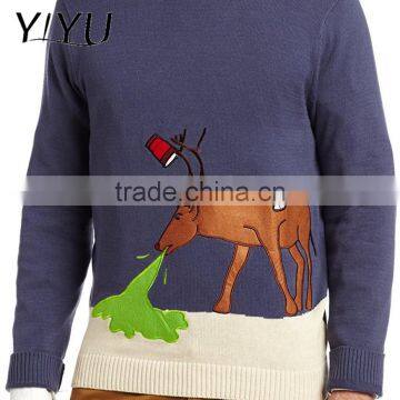 Custom Men's Reindeer Hangover Ugly Christmas Sweater photo-3