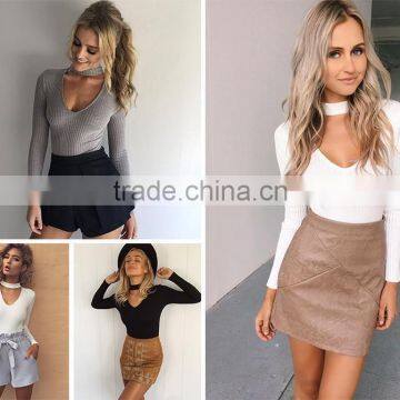 Elegant Halter Knitted Sweater Autumn Winter White Short Pullover Women Tops Slim v Neck Black Jumper Casual Pull Femme photo-6