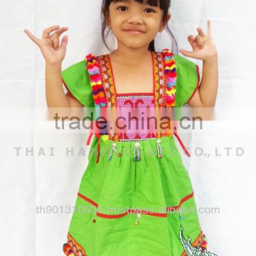 Thai Hmong girls cotton children's clothing woven dress