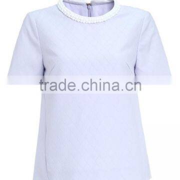 2016 Ladies Diamond-shaped/quilted Light Purple Shirt/blouse photo-2