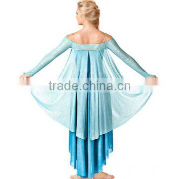 2016 Hot !!-light Blue Let it go Long Glitter Costumes- Frozen Princess Spark Dresses photo-3