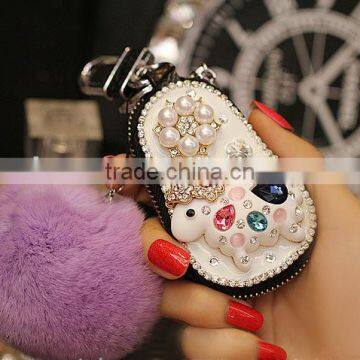 Mini Lovely Leather Key Wallet Car Key Bag Small Zipper Car Key Holder Bags photo-2