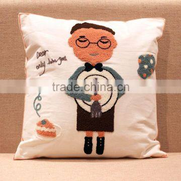 2016 New Cotton Wool Embroidery Special Canvas Home Furnishing Square Pillow Cover Hot Sales photo-6