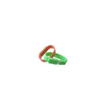 Custom Green Silicone Bracelet Usb 2.0 With Write Protection