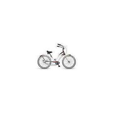 Stylish Full Size Single Speed Beach Cruiser Bicycles White And Black