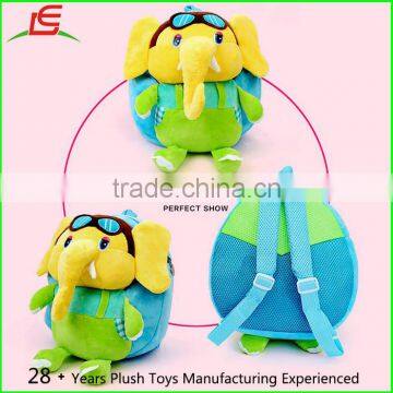 custom back ventilate 3d stuffed plush elephant kids baby backpack