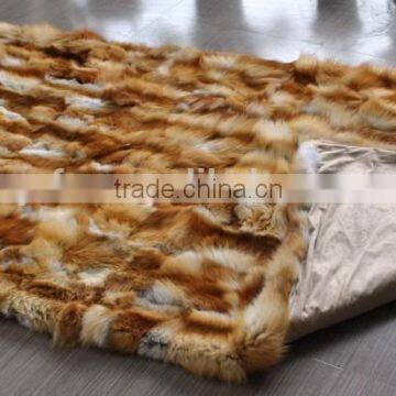 YRFUR YR023 Patchwork Fox Fur Blankets 120cm*220cm/Hot Sale High Quality Custom order welcome