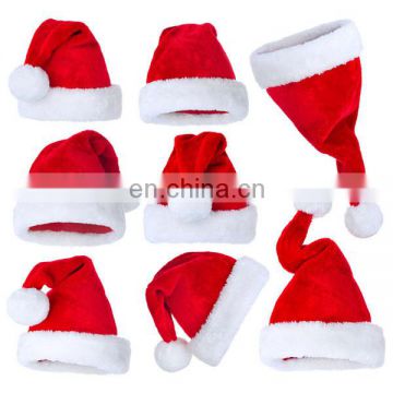 Warmed winter santa christmas hat white luxury christmas plush santa hat baby santa hats and caps