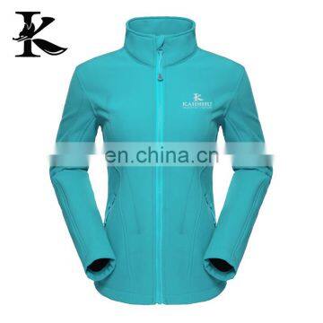 Womens high quality plain windbreaker waterproof softshell jacket