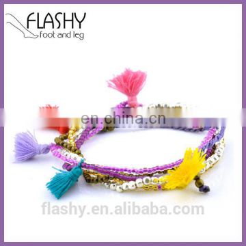 Hot selling friendship bracelet Bohemia tassel seed beads jewelry