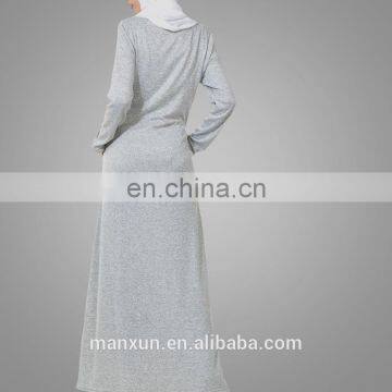 Muslim Women Everyday Abaya Design Knit Jersey Dress Dubai Abaya Wholesale photo-3