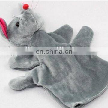 gray plush hand puppets,animal shape hand puppets for children