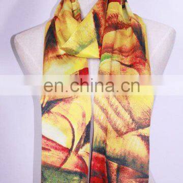 Digital Print Custom Design Silk Scarf