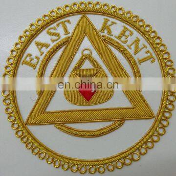 EST KENT MASONIC BADGE BULLION EMBROIDERY / Quality bullion wire embroidery