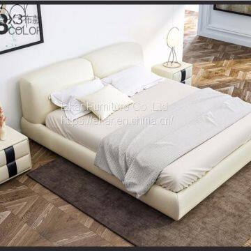 Italian Modern Furniture Removable And Washable Linen Fabric Double Bed photo-2