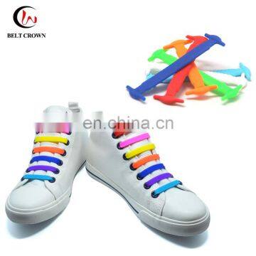 Mixed color Elastic Silicone No Tie Shoelaces Design for lock no tie shoelaces