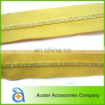 Crystal Diamante Gem Rhinestone zippers for Garment