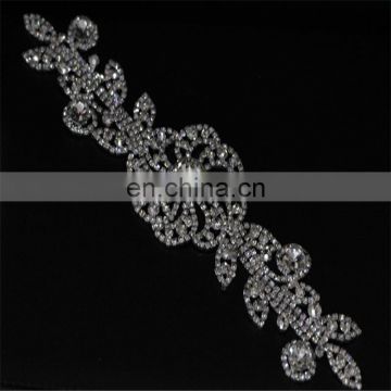 Yanjing Wholesale Elegant Design Bridal Sash Applique Crystal Embellishments Rhinestone Applique for Sash