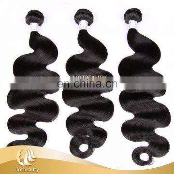 Full And Thick Peruvian Hair Body Wave Hair Weaving Easy To Care Natural Black Can Be Dyed