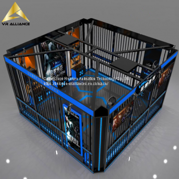 Immersive Virtual Reality War Battle Motion Simulator Equipment 9D VR Multiplayer Shooting Game Machine