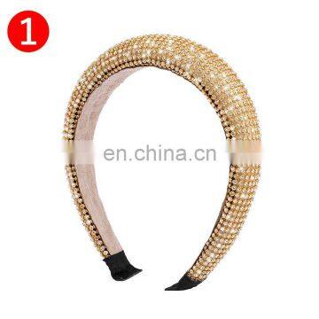 Baroque Korean Fashion Hair Bands Wedding Party Women Hair Accessories Bling Crystal Sponge Headbands