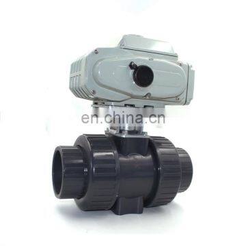 industry 3way L-flow and T-flow horizontal ball valve PVC motorized electrical valve CTB-005 25mm 32mm 40mm 50mm