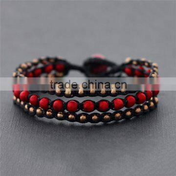 China factory jewelry bead stone wrap woven bracelet XE09-0204