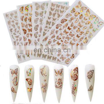 24 designs Colorful Butterfly 3D Self Adhesive Nail Sticker