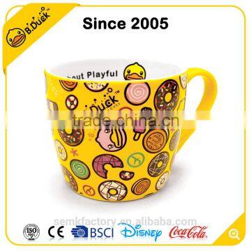 China ceramic mug manufacturers colorful duck printing stoneware creative mug