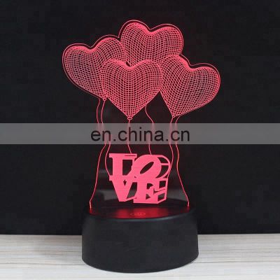 Custom design USB acrylic lighting 3d desk light table lamp for kids