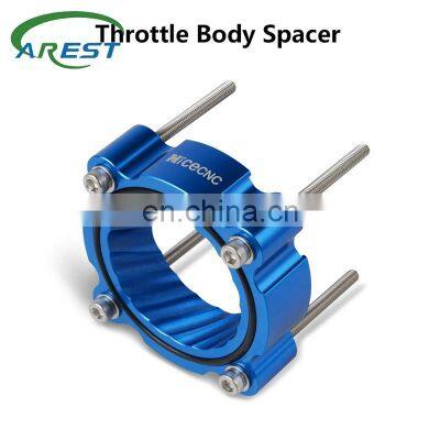 Carest Billet Aluminum Throttle Body Spacer Air Intake for 2.3 EcoBoost Ford Mustang 2.3 turbo Blue