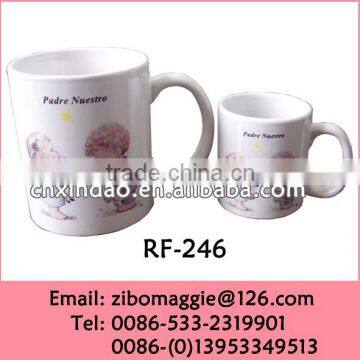 Professional U Shape Zibo Made Wholesale Ceramic Christmas Holiday Water Promotion Cup