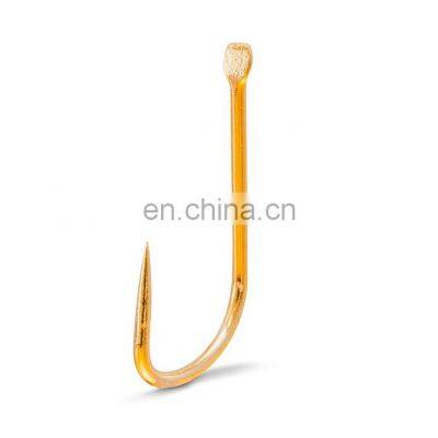 1 Pack/lot Mustad 13003 High Carbon Steel Fishing Hook Non-barb Gold Hook 0.8# - 6# Sea Lake River Fishing Accessories