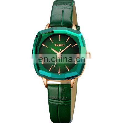 Skmei 1795 Custom Logo Montre Femme Natural Beauty Green Leather Quartz Watch