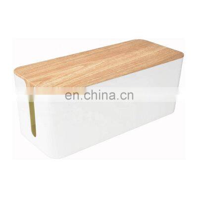 Plastic Cable Management Box With Bamboo Pattern Lid Cable Management Box Set of 3