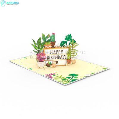 Happy Birthday Plants 3D Pop-up Card Best Birthday Blessing Card Gift for Parents photo-2