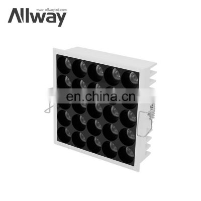 High Lumen Power Recessed Embedded Tri Color Square Office SMD Frame 25Watt LED Down Grille Lamp